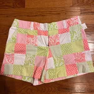 Vineyard Vines Quilt Patchwork Shorts Green Pink and White Size 8